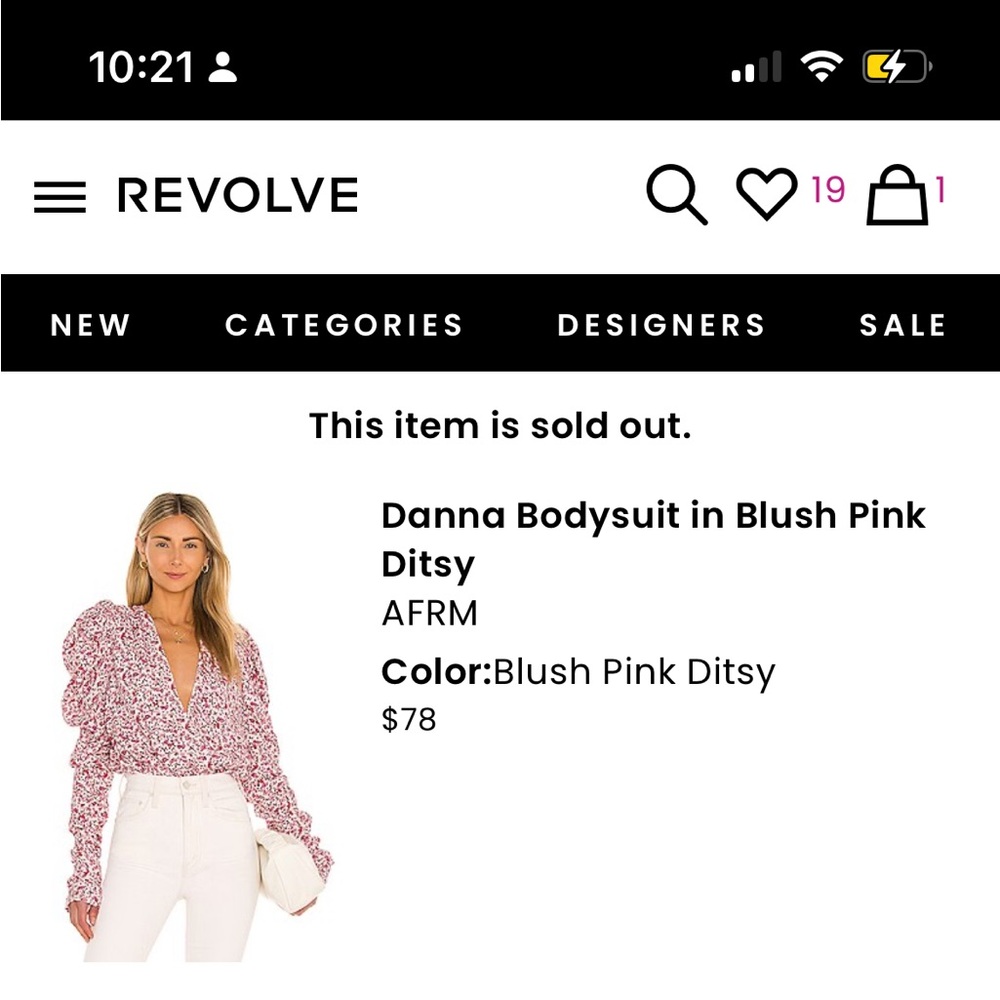 Pink floral revolve top